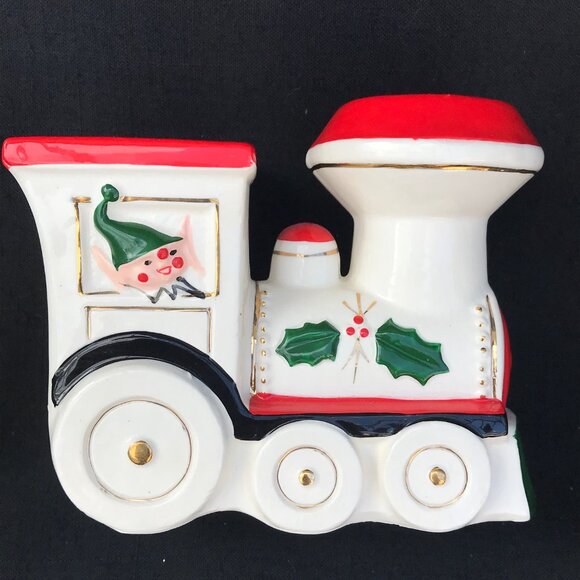 International Japan Christmas Santa and Elf Train Steam Engine Bank - Picture 12 of 13